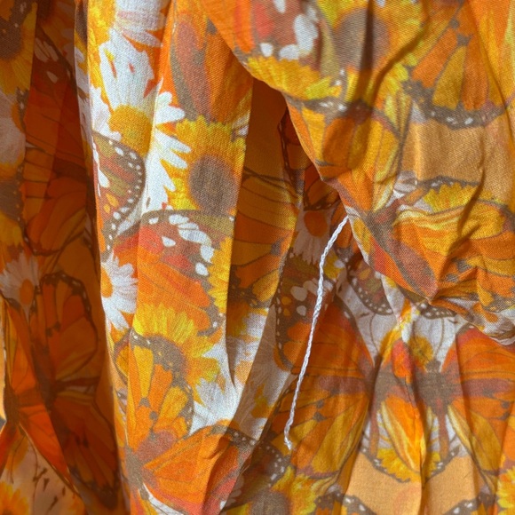 Vibrant Orange Floral Women's Robe - Picture 5 of 11